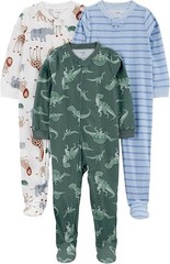 Simple Joys by Carter’s Boy 3-pack Loose Fit Flame Resistant Fleece Footed PJ’s