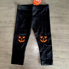 Wonder Nation Halloween NEW Girl’s Printed knit leggings size 12M~Black pumpkin