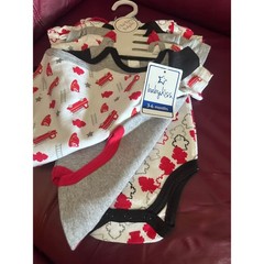 Baby Kiss Boys Fire Truck Bodysuits 5 Pack Grey Red White 3-6 Months NWT