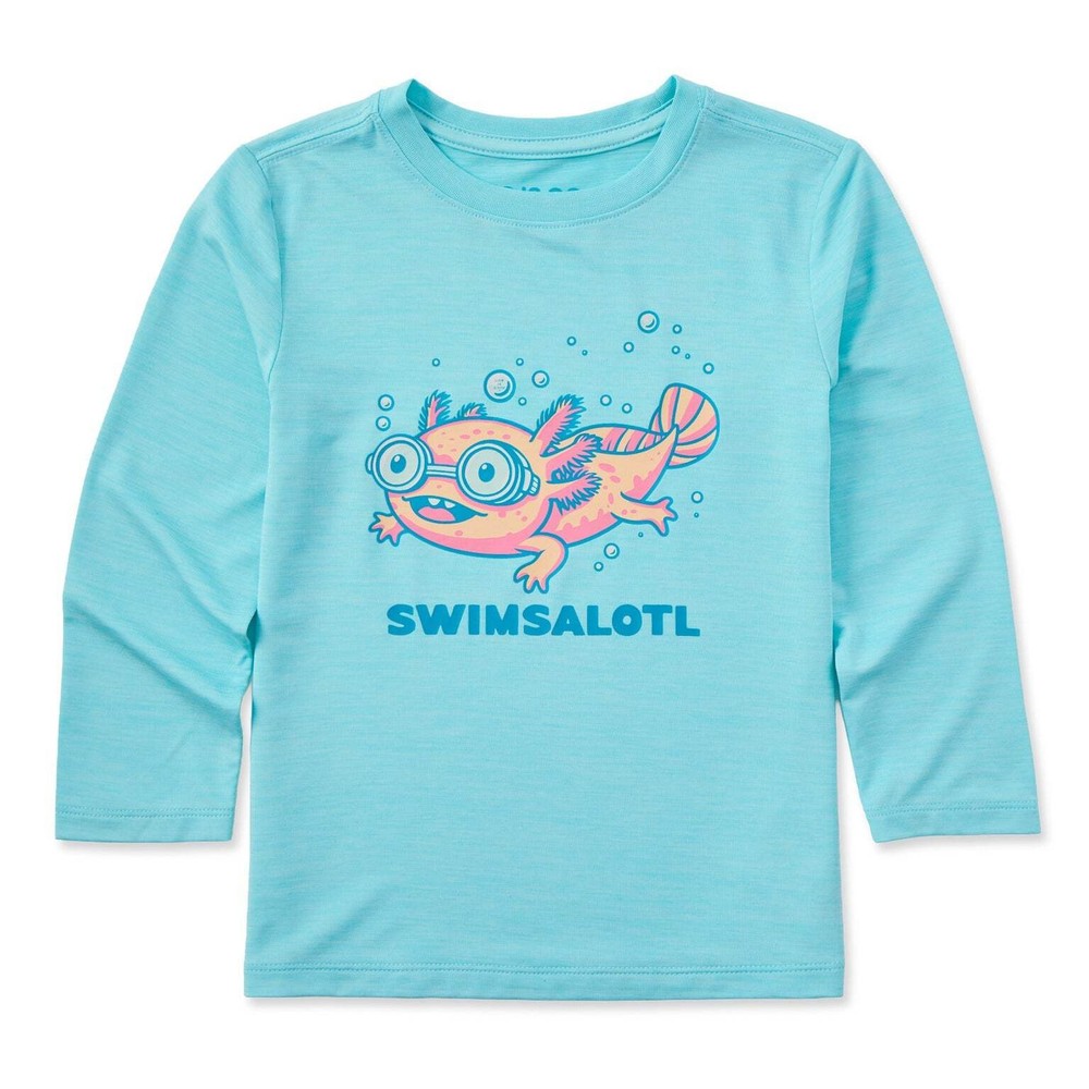 Life is Good 161394 – Toddler Swimsalotl Long Sleeve Sun Crusher Tee – Aqua Blue