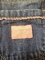 OshKosh B’gosh Girls 24 Months Blue Denim Overall Dress Floral Embroidered