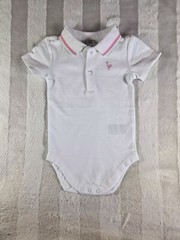 NWT Janie & Jack Girls Flamingo White Pique Polo Bodysuit Size 6-12 Months