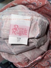 Ricrac & Ruffles 3T Bubble Romper Coral Blue Leopard Damask