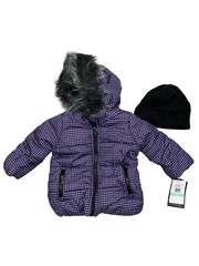 London Fog – Baby Puffer Jacket & Hat Set (18M) – Faux Fur Hood