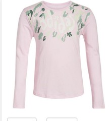 Adidas Little Girls Logo Scoop-Neck Long Sleeve T-Shirt Light Pink Size 4T NWT