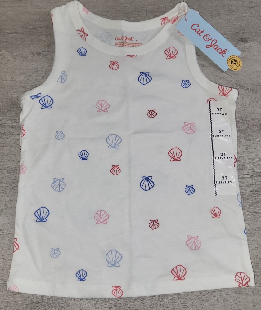 Cat & Jack Baby Boy’s Sea Shell Beach Tank Top Shirt 2T NWT