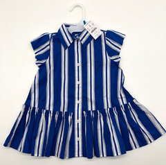 NWT Crewcuts Girls 2T Short Sleeve Striped Collared Dress