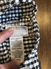 Youngland Black And White Checked Bumblebee/Butterfly Outfit 24M