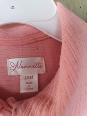 Nannette Toddler Gir1s Coat 18 Months Pink Long Sleeve Embroidered Pleated
