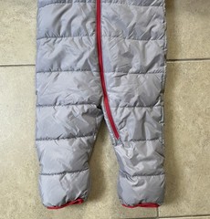 NIKE Baby Puffer Snowsuit One Piece Bunting Racer Silver/Red 24 Months