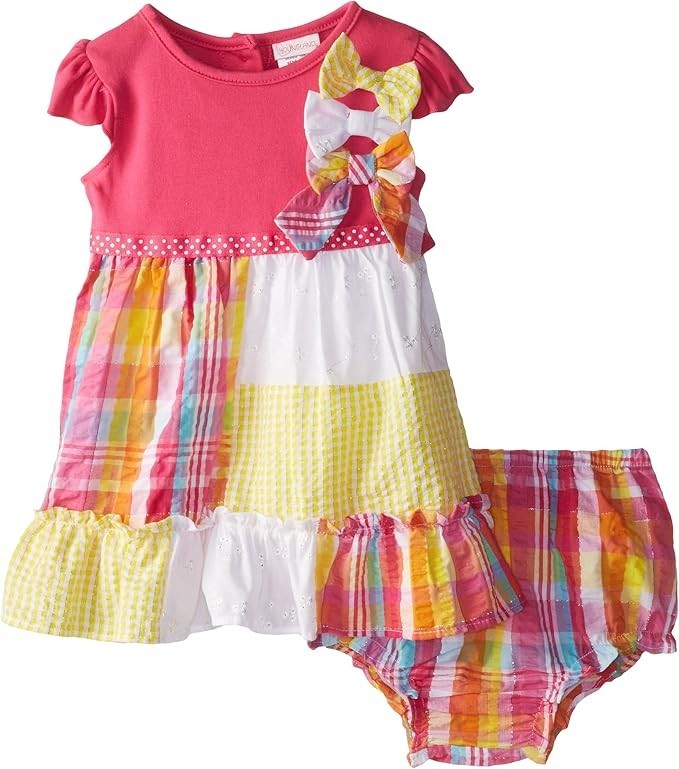 Youngland Baby Girl Patch Work Sundress with Bloomer – Multicolor, 18 Months NWT