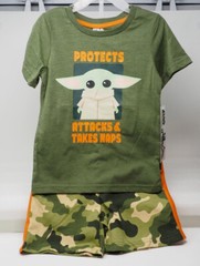 Baby Yoda Toddler Boy T Shirt Shorts Size 12 2 3 4 5T Star Wars Mandalorian NWT