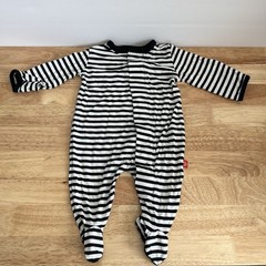 Magnetic Me Sz Newborn 5-8 Lbs Stripes Black White Long Sleeve One-Piece