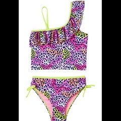 Baby Girl Kensie Girl 2 Piece Swimsuit Size 2T Toddler Leopard Pink New