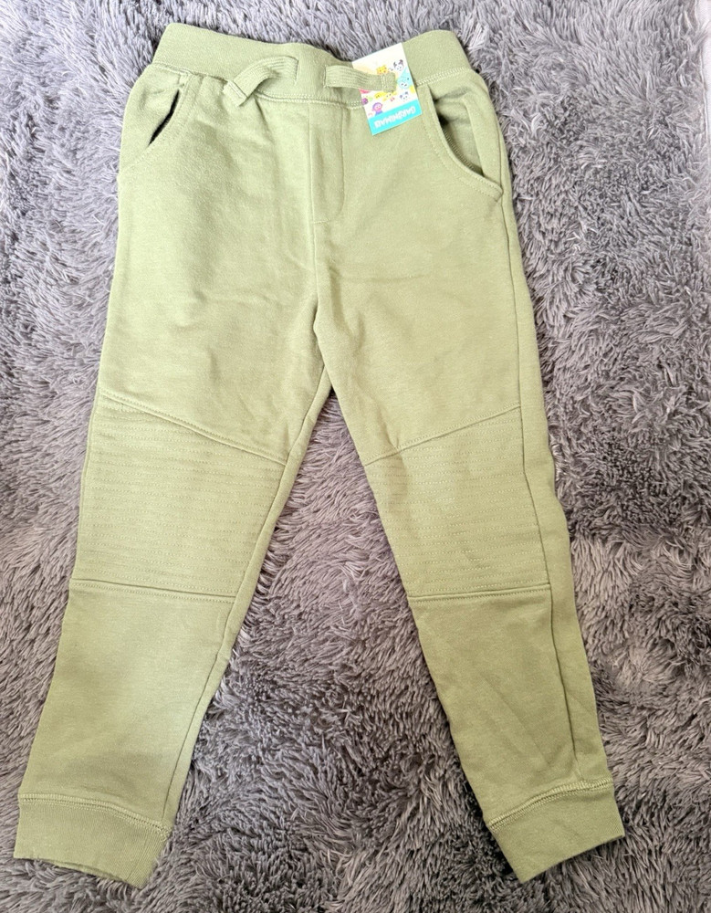 Garanimals Unisex 5T Olive Jogger Pants Drawstring Elastic Waist Pockets