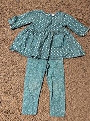 Marmellata Outfit Size 3t Teal With Birds