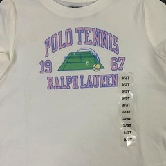 Polo Ralph Lauren T-Shirt Toddler size 3T Tennis 1967 Logo Short Sleeve Girls