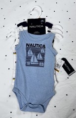 Nautica 3 pack Baby BodySuit 0-3 Months Casual Everyday Playtime Comfort NWT