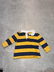 Old Navy Toddler 18-25 Months Rugby Striped Long Sleeve Button Up Yellow Blue