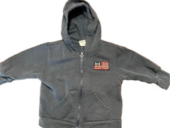 American Flag Patch Zipper Hooded Jacket Pockets Toddler Sz 6-12 Mo