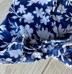Baby Gap Romper + Bucket Hat 3-6 Month Blue 2 Pc Set Linen Cotton Hawaiian Beach