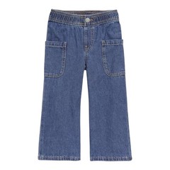 Old Navy Pull-On Baggy Wide-Leg Cargo Jeans for Toddler Girls, Light or Med Wash