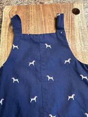 Janie and Jack 6-12M Blue Dog Print Sleeveless Button Shortall Overall