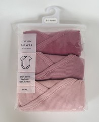 John Lewis 100% cotton baby girl bodysuit multipack /Bundle. Size 9-12 months