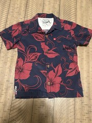 Quiksilver Boys 4T Navy/Red Hawaiian Floral Cotton Short Sleeve Button-Up Shirt