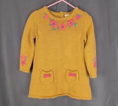 Cynthia Rowley Girls Dress Sweater Size 18M Embroidered Scalloped Cottagecore