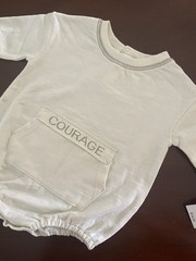 Grayson Mini Baby Off – White Long Sleeve COURAGE Bodysuit Outfit Size 18 M NWT