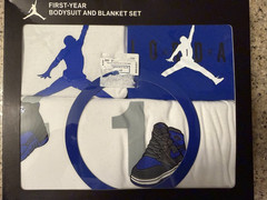 Nike Jordan First-Year Bodysuit and Blanket Set, 4 Piece, Boy / Girl 0-12 Months