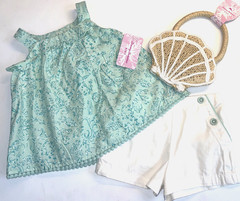 Tommy Bahama Infant Girls Short Set Floral Top w Shorts purse 18 Months NWT