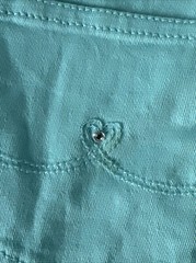 Disney Store Teal Blue Denim Skirt New With Tags Size 8 Flowers & Rhinestones