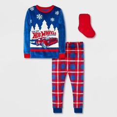 Komar Kids Hot Wheels Toddler Boy’s Size 5T Pajama 2pc Set w Cozy Socks NEW