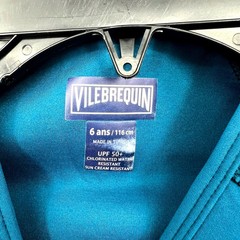 VILEBREQUIN Kid’s Glassy Printed Rashguard Top 3/4 Years Old 6 ANS Paon Blue NWT