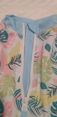 NWOT BESSER BAY 18-24M Girls UV Protection Long Sleeve Half Zip One Piece Leaves