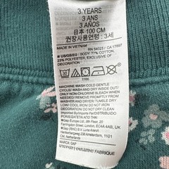 Baby Gap Girls Joggers Pants Size 3Y Green Floral Logo Embroidered…#25370