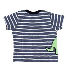 NWT Children’s Place Blue & White Stripe W/Embroidered Dinosaur Tee -SIZE 6-9M