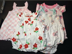 Set Of Four Newborn Girl One Piece Playsets EUC