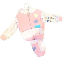 Little By Little 12 Months 3 Piece Set Pants Vest and Peach and Cream NWT