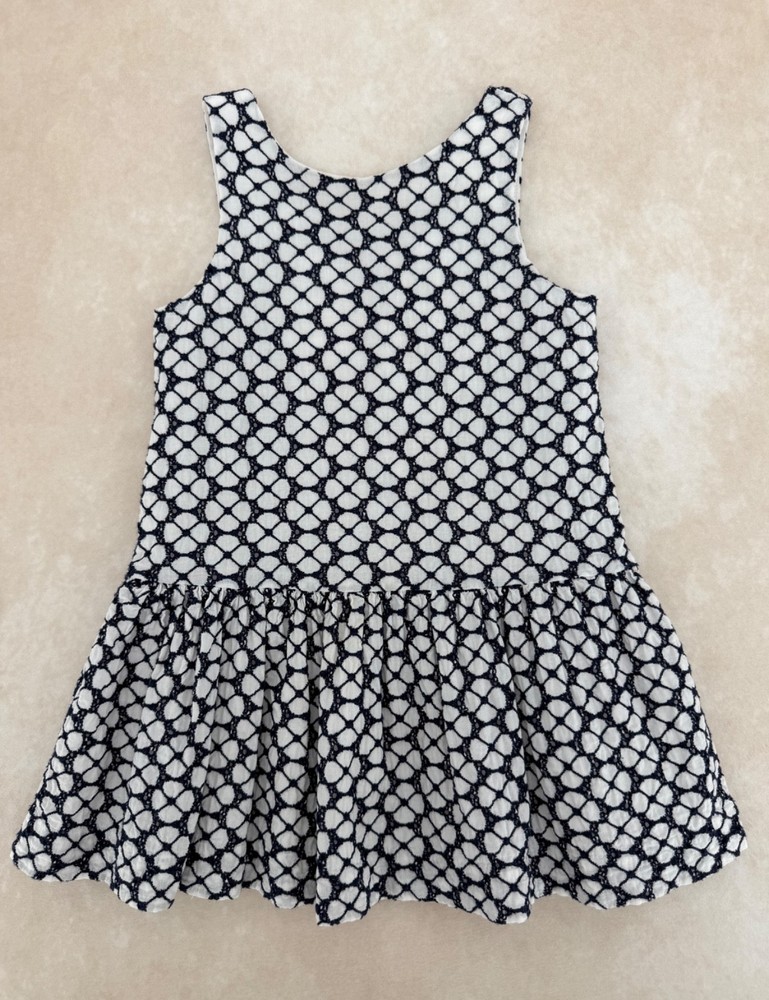 JANIE AND JACK Promenade Petals Navy Floral Eyelet Dress Size 2T