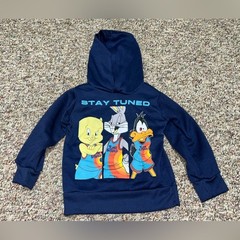 Boys girls, 2T hoodie Navy Blue Cartoon Character Hoodie Space Jam