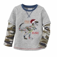 Mud Pie H0 Camo Christmas Boy Dino Puppy Tee T-Shirt 15100123 Choose Size