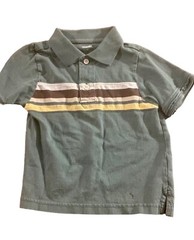 Gymboree Short Sleeve Polo Shirt Size 2T Blueish Green Brown Yellow
