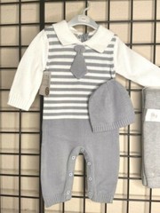 NEW NWT 2 piece Gray PLUSH SOFT Thick Knit Outfit/Hat & Blanket Layette Set 3-6M
