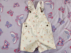 OshKosh B’gosh® Baby Girls Fruit Short Overall Cherry Print Pink Rare