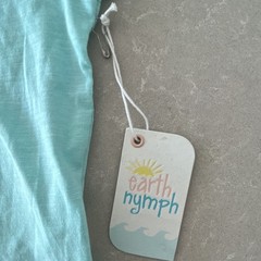 Earth Nymph Size 0 Aqua 100% Cotton Cockatoo Australia Graphic Tee Crew