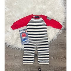 Toobydoo Cotton Cashmere Striped Layette Sweater Jumpsuit B10172 6/12month
