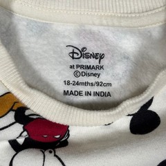 Disney Primark Mickey Mouse Sweatshirt Toddler 18-24M Cream Pullover Excellent